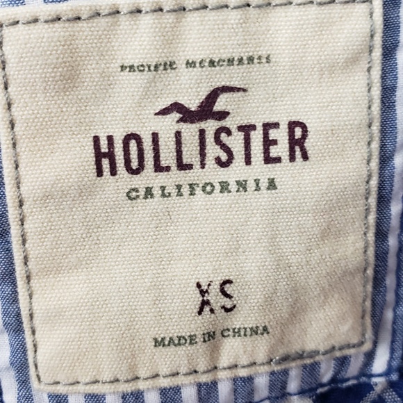 Hollister Top size XS Blue Plaid Long Sleeve - Picture 8 of 8